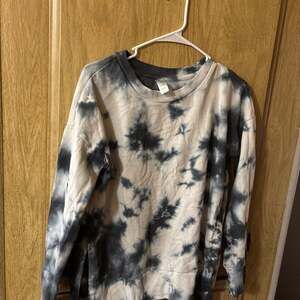 90 Degree By Reflex Women's Inky Chill Blue and Grey Tie-Dye Crewneck Sweatshirt